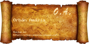 Orbán Amázia névjegykártya